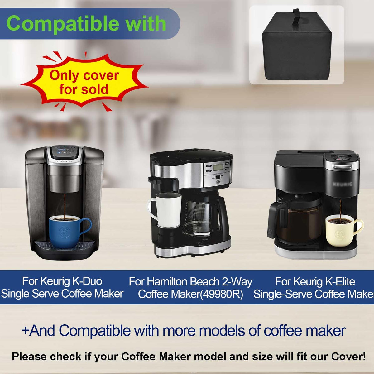 Black Coffee Maker Cover I82499