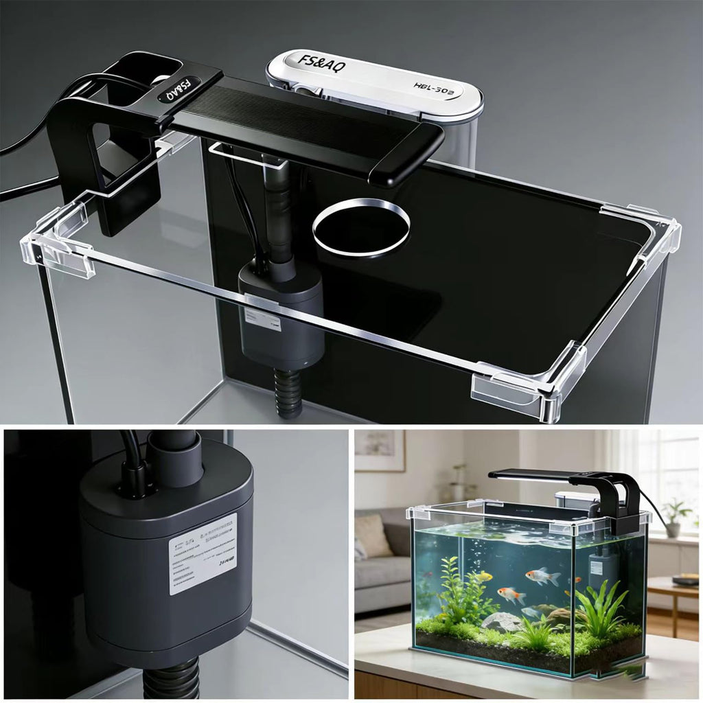 2.5 Gallon Betta Fish Tank with Filter Light and Lid U43293
