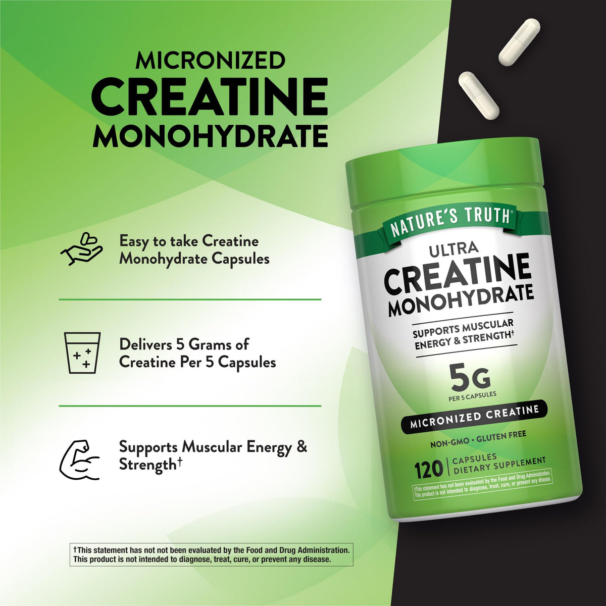 Creatine Monohydrate Capsules 120 Count H957194
