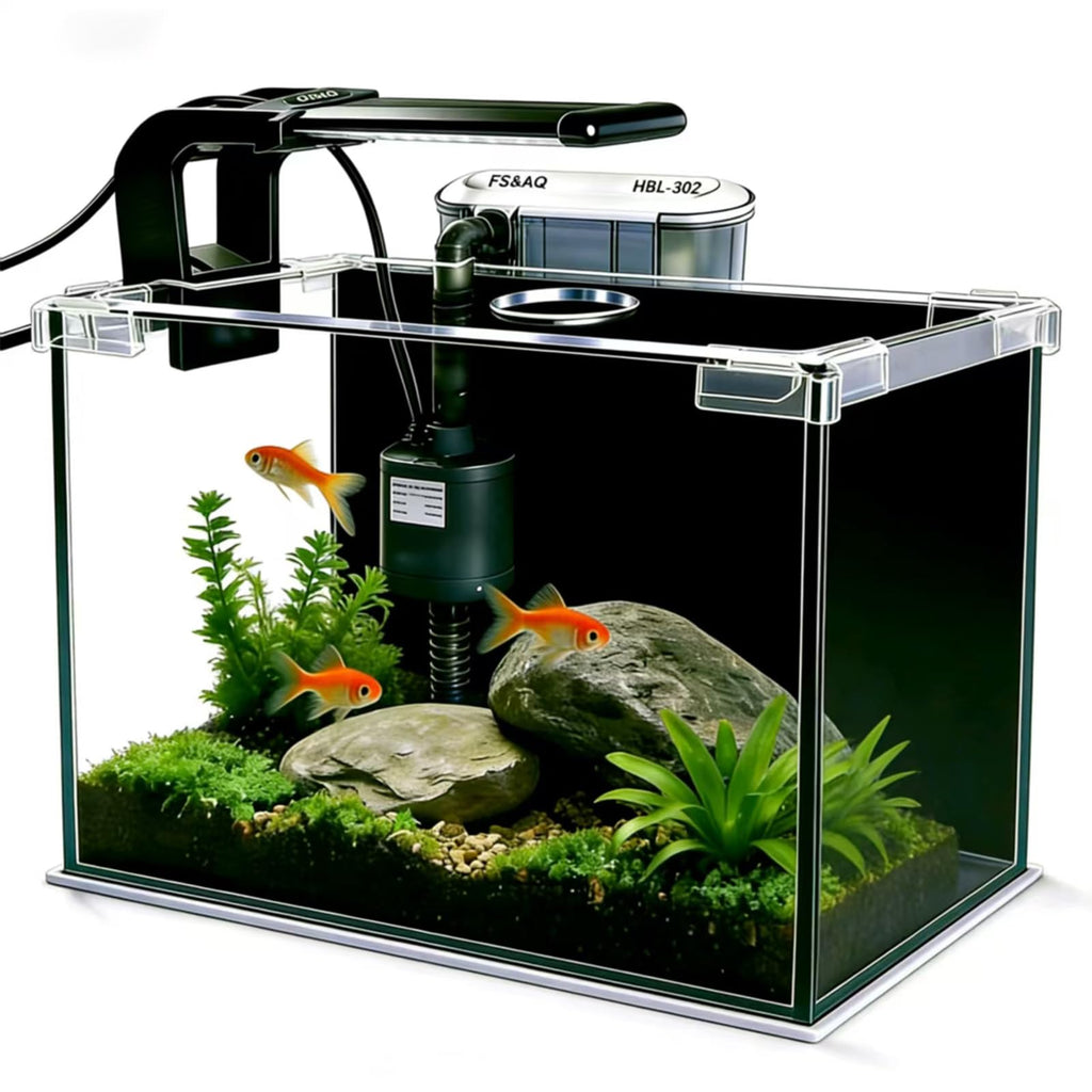 2.5 Gallon Betta Fish Tank with Filter Light and Lid U43293