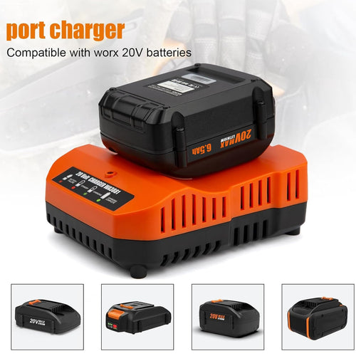 2 Pack 6.5Ah Replacement 20v Lithium Battery and Charger Kit T898126