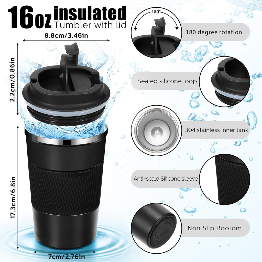 4 Pack 16 Oz Travel Coffee Mug with Lid R309182