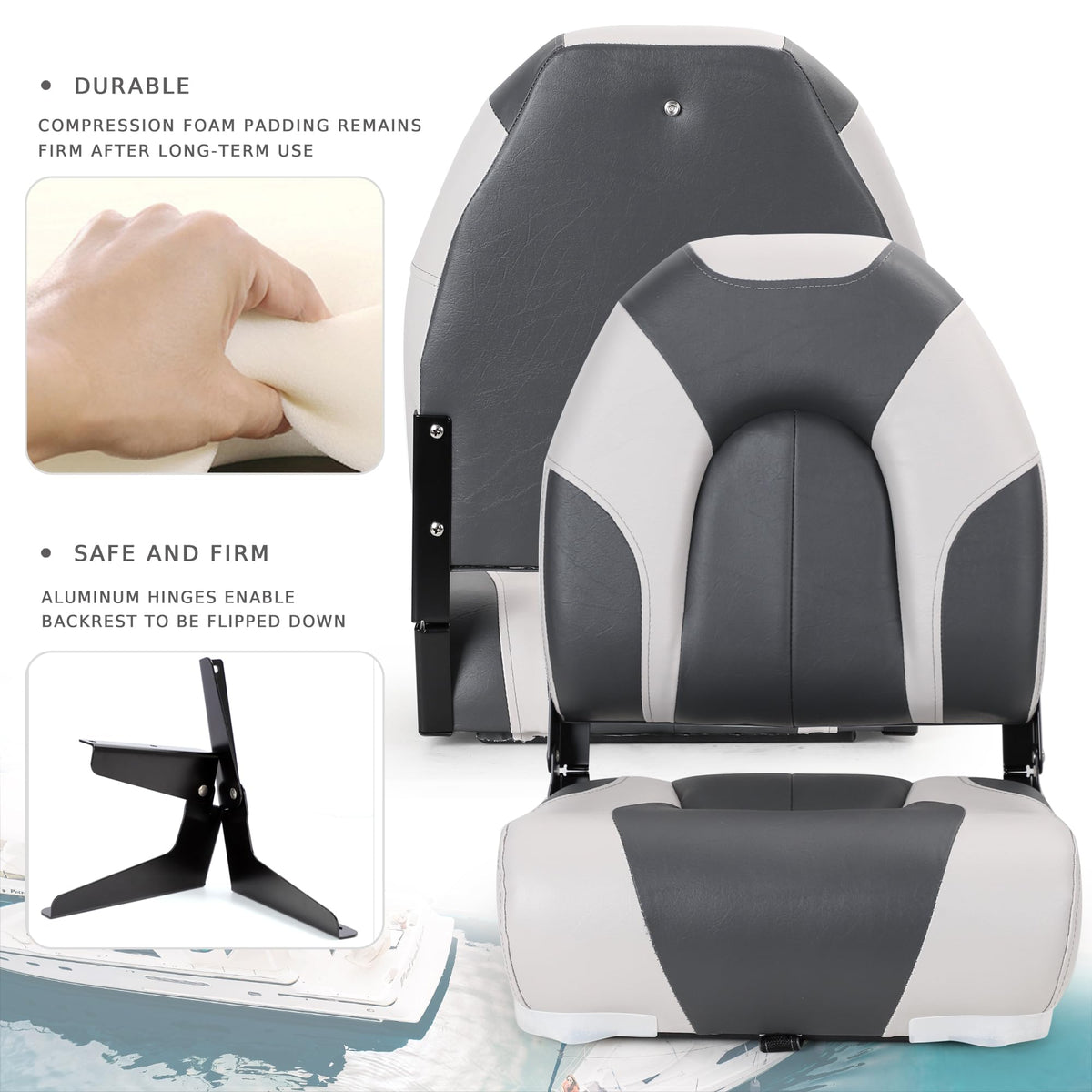 High Back Folding Boat Seats 2 Pack U567