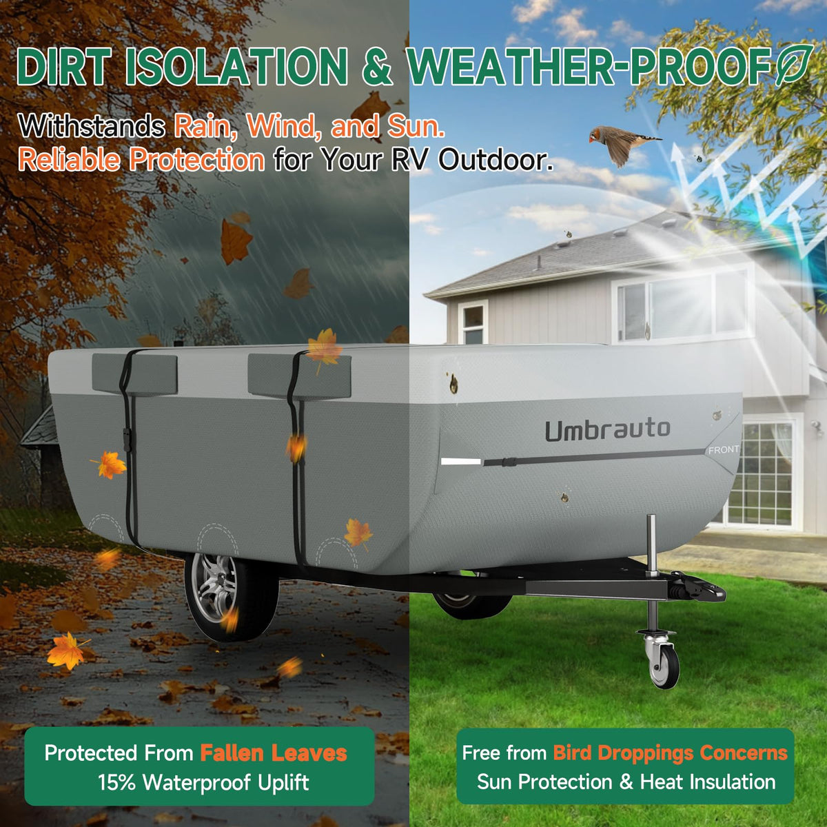 14-16ft Waterproof Breathable Ripstop Pop Up Camper Cover Z4771