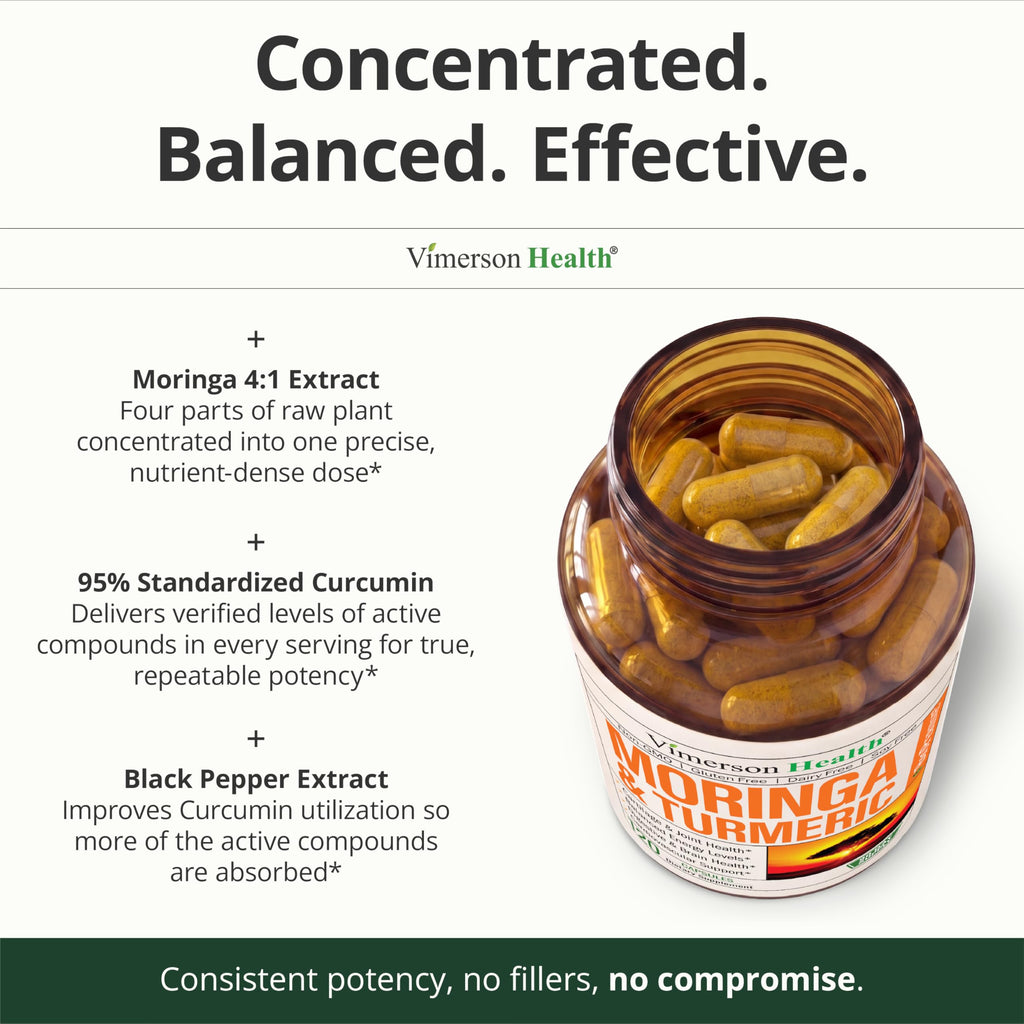 Moringa Capsules 4:1 Extract with Turmeric 120 Capsules N13643