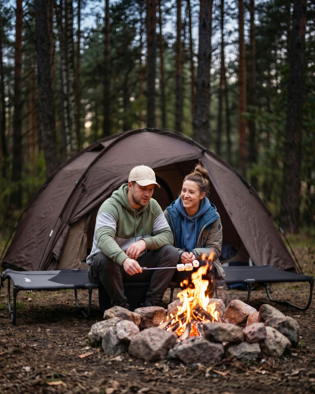Ultra-Light 7.1 lbs Foldable Camping Cot with Side Pocket A248