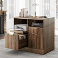 Black 3 Drawer Wood File Cabinet with Charging Station S62929