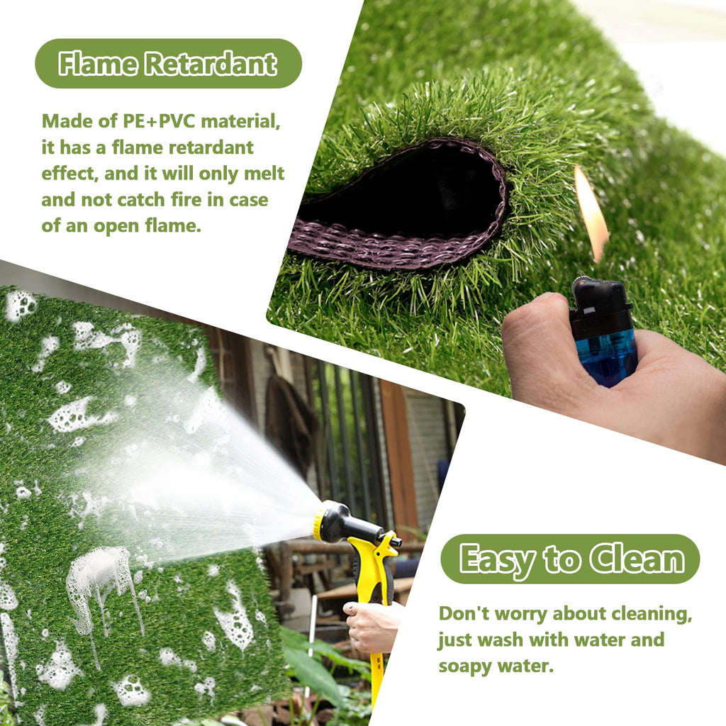 43.3 x 29.5 Inches Washable Artificial Grass Rug J402801