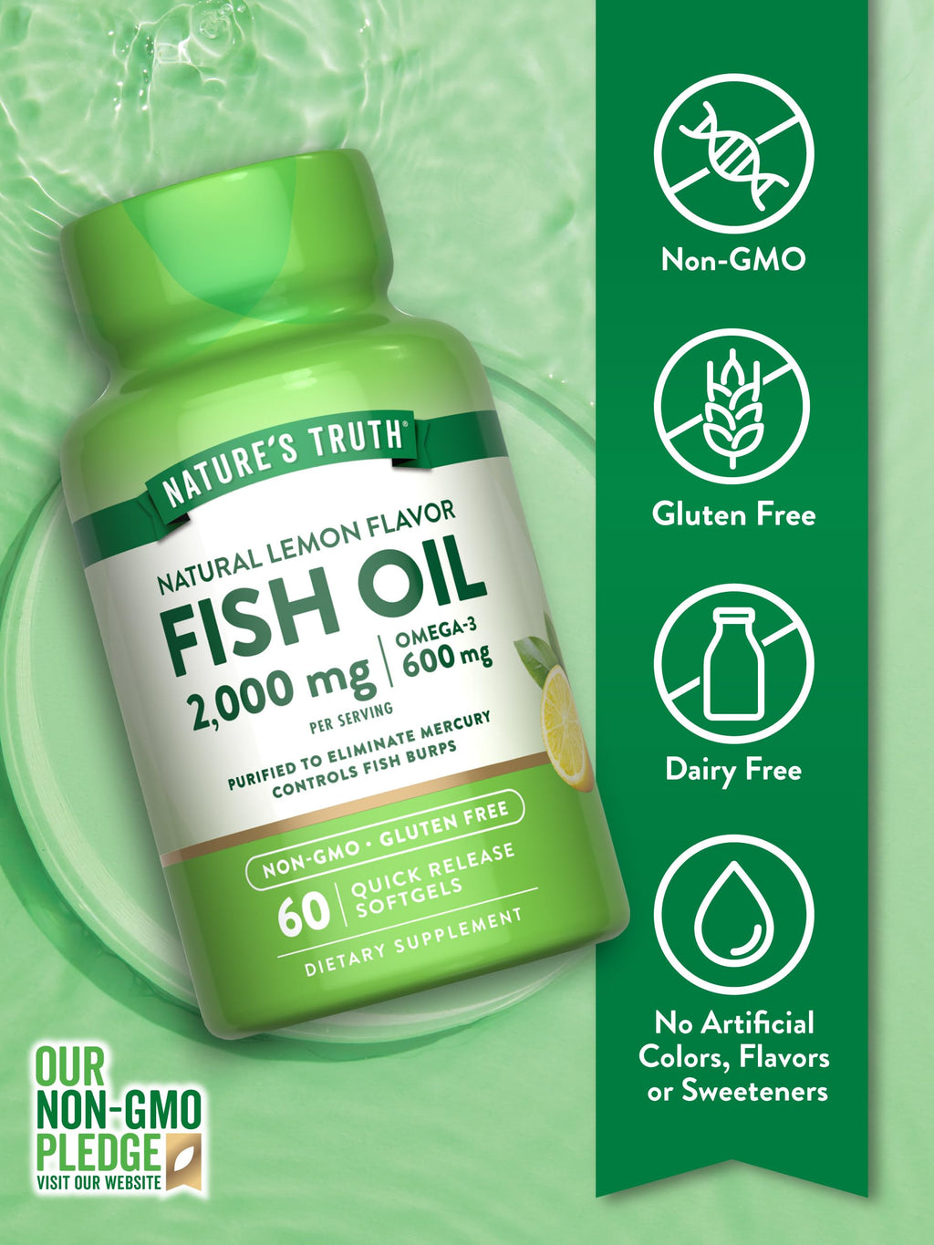 Fish Oil Omega 3 2000mg 60 Softgels I312