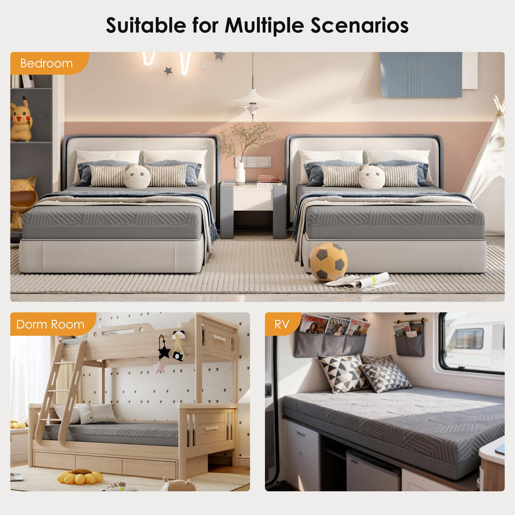 5 Inch Twin Size Medium Firm Memory Foam Mattress D191