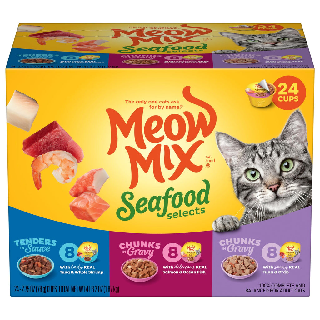 Dry Cat Food 6.3 Pound and Wet Cat Food Variety Pack 2.75 Ounce (Pack of 24) S2071