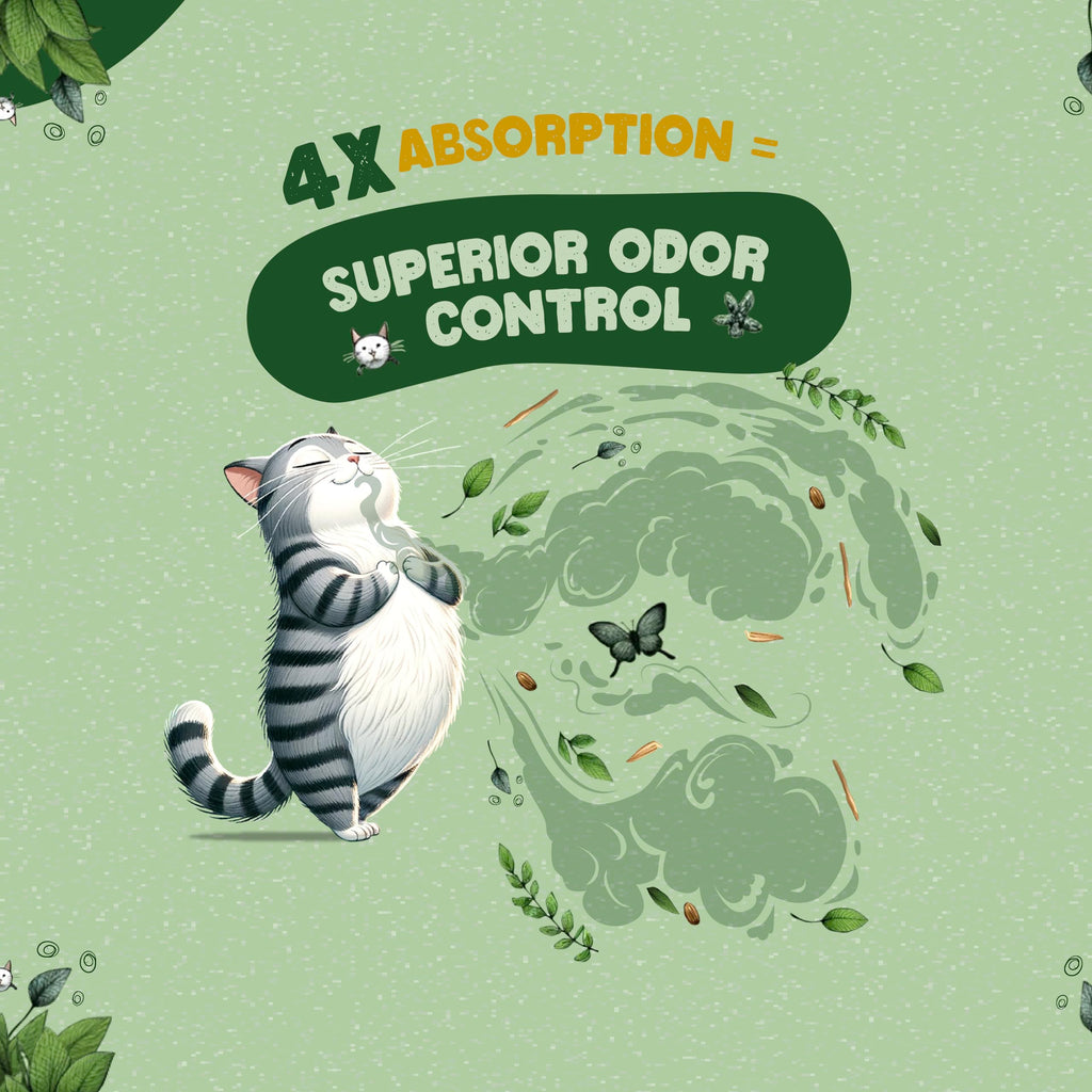 Natural Soft Wood Cat Litter Set of 2 H3207