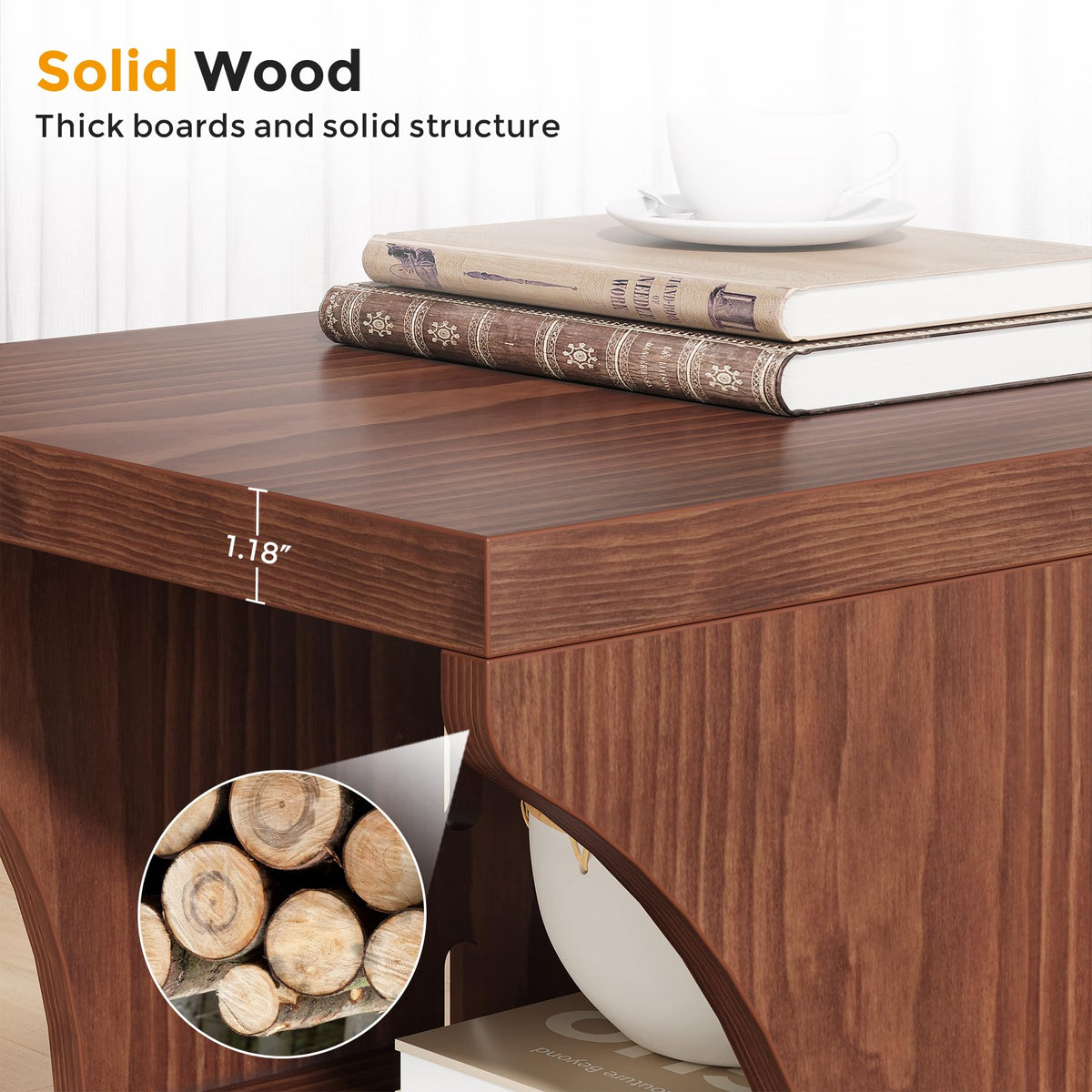 Brown Solid Wood Side End Table P8146