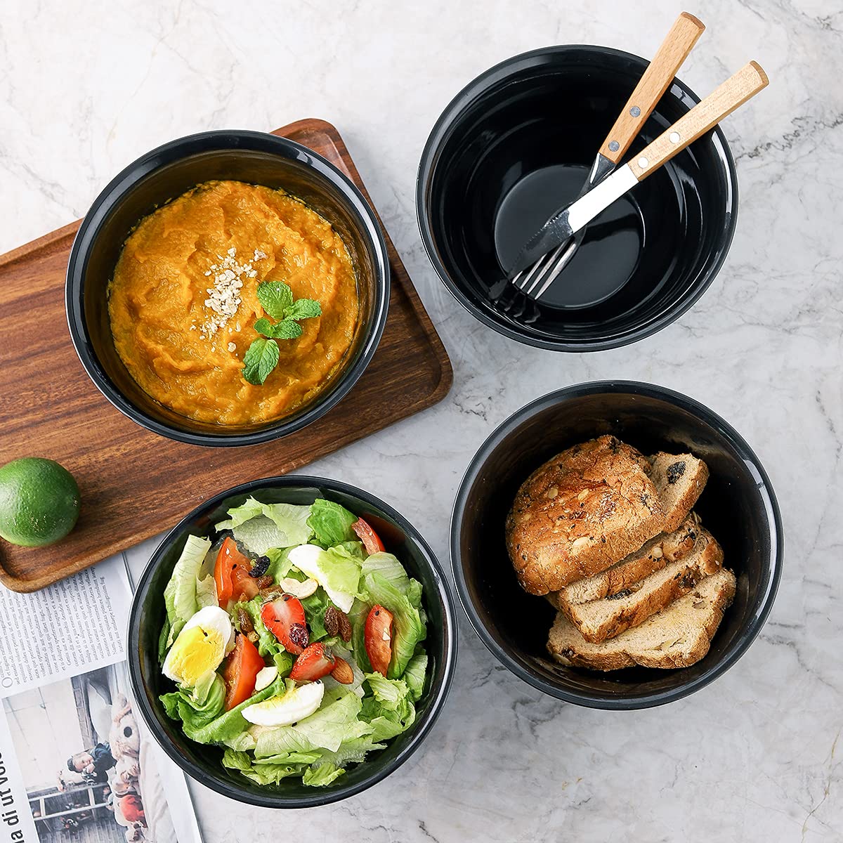 40 Ounce 7 Inch Ceramic Soup Bowls Set of 4 V886