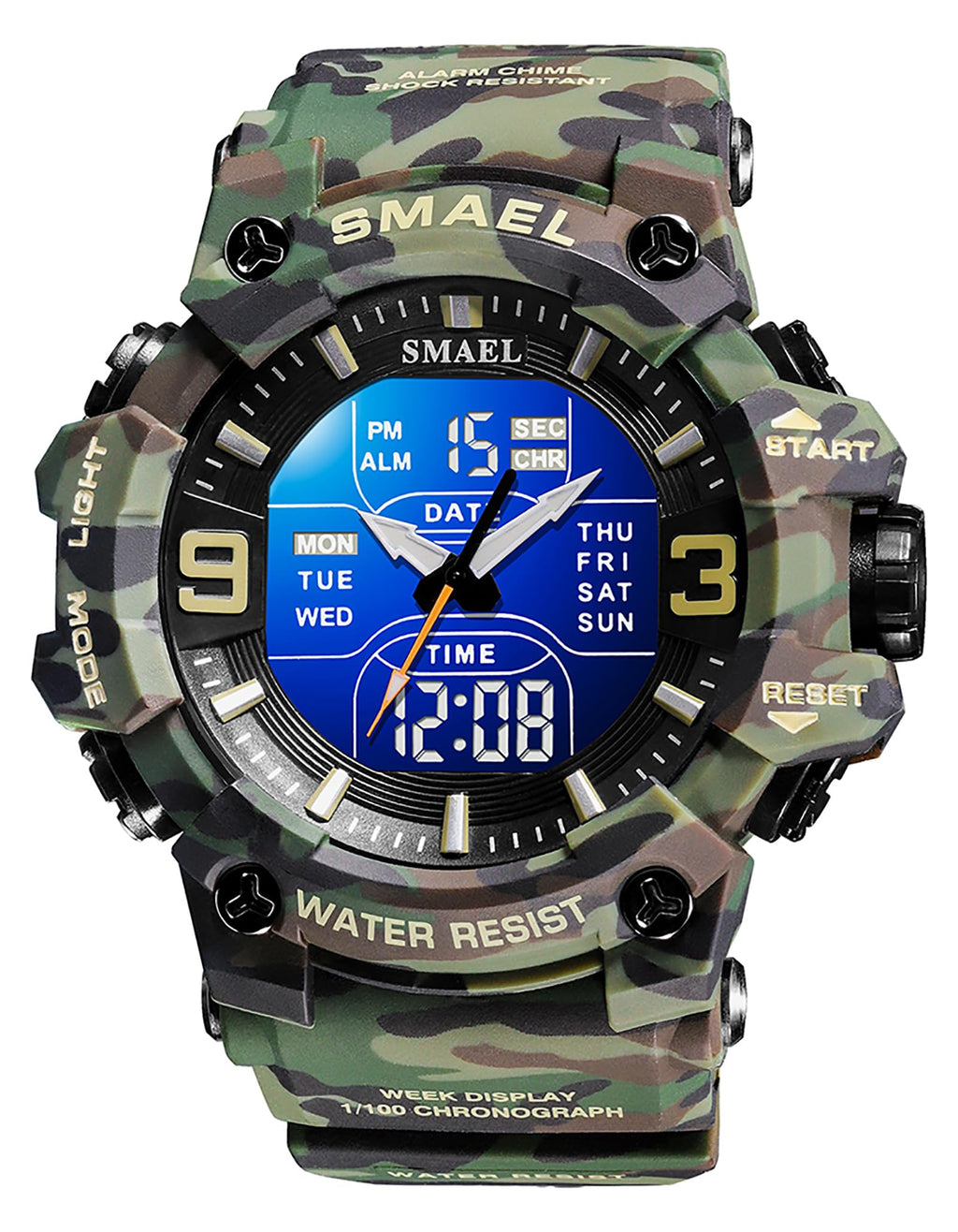 Men Tactical Analog Digital Sport Watch 50M LED S63066