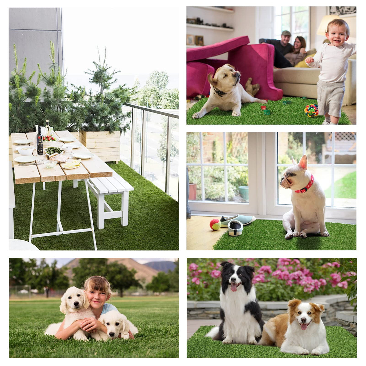 43.3 x 29.5 Inches Washable Artificial Grass Rug J402801