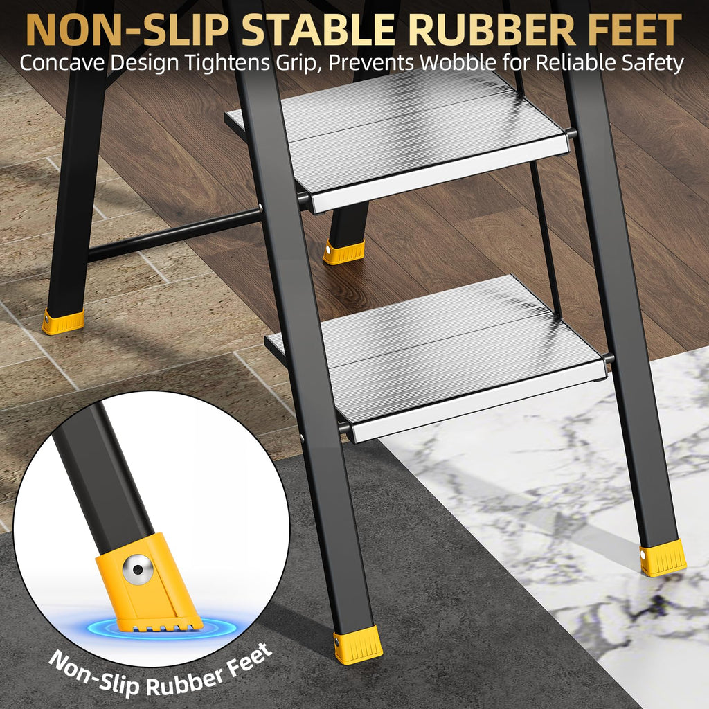 2 Step Ladder Lightweight Aluminum Folding Step Stool B511931