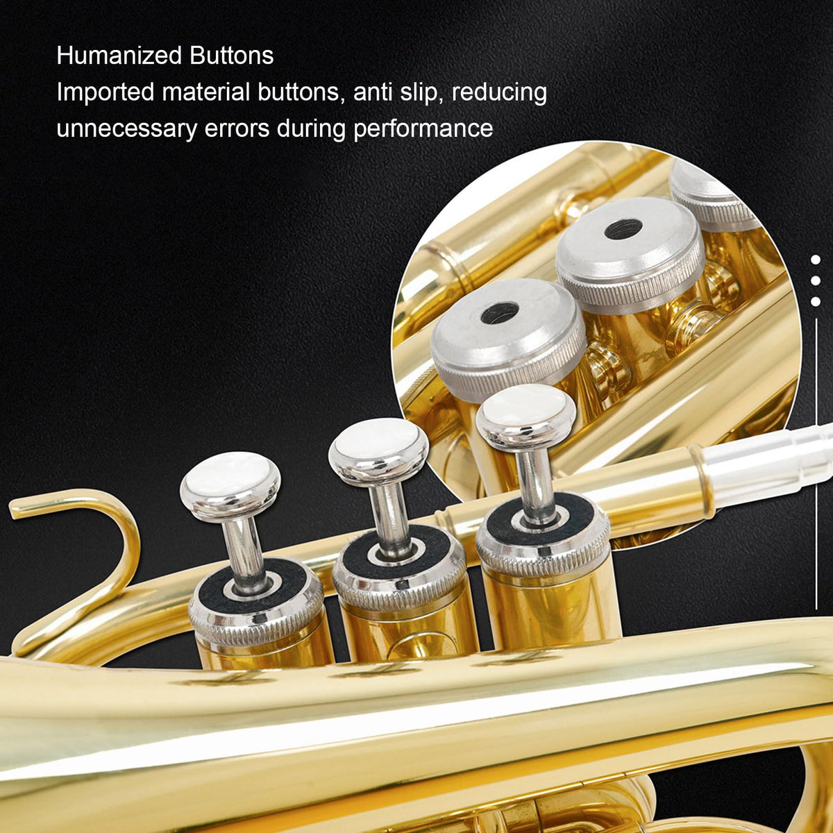 Bb Pocket Trumpet with 7C Mouthpiece and Hard Case F8460