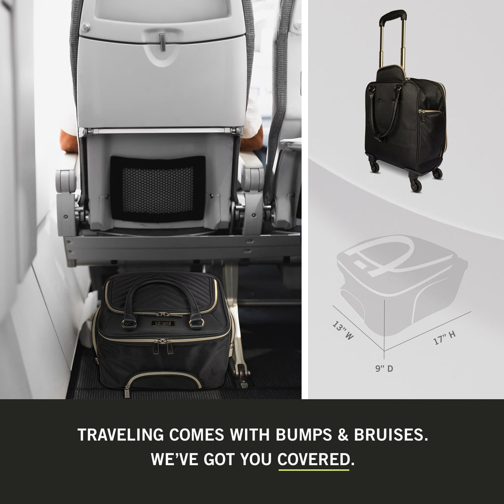 Black Quilted Underseater Luggage H565