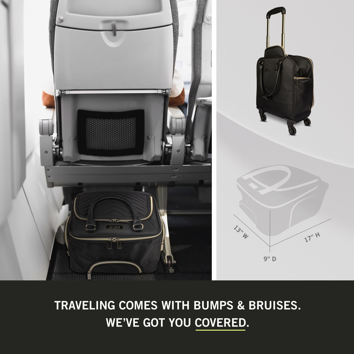 Black Quilted Underseater Luggage H565