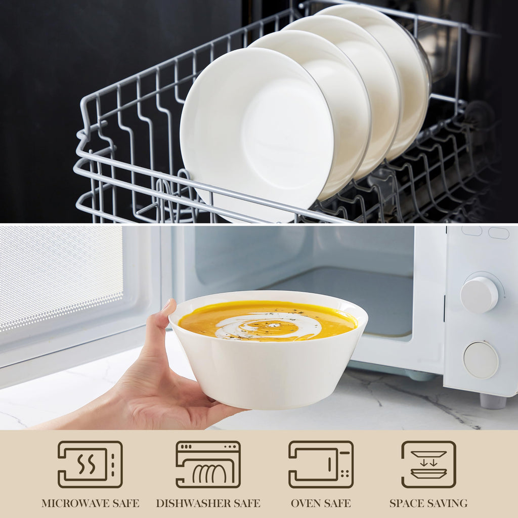 White 35 OZ Soup Bowls Set of 4 T705