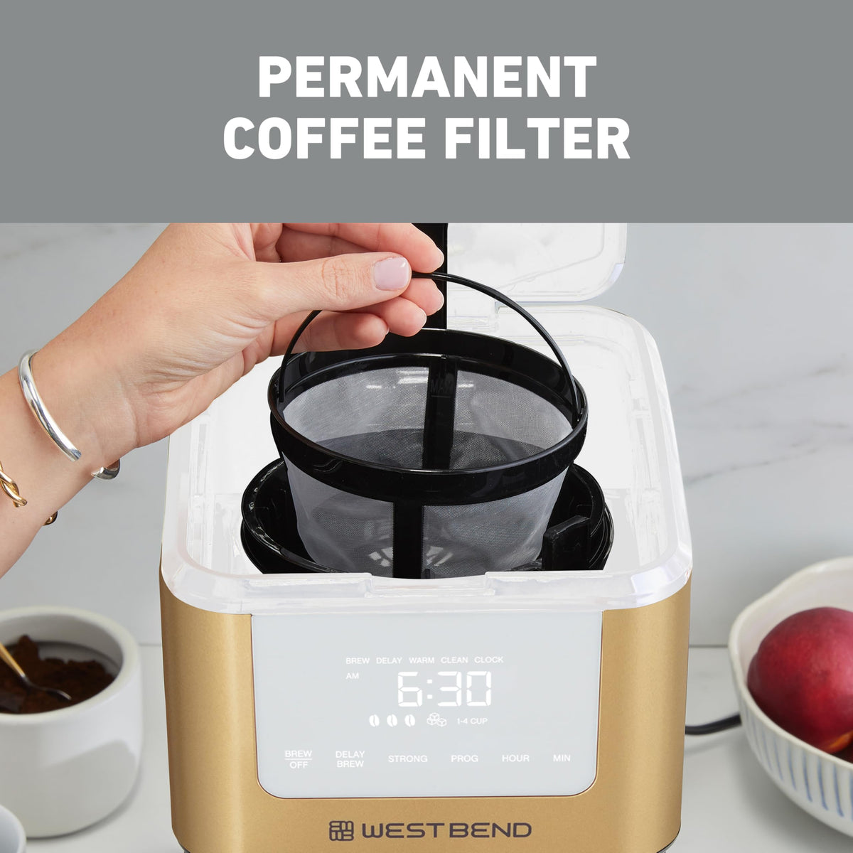 12-Cup Programmable Coffee Maker with Permanent Filter U674
