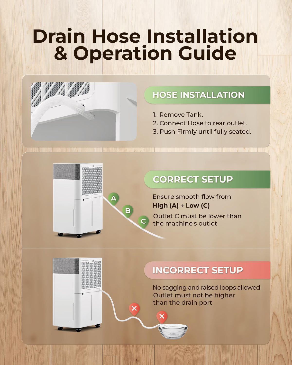 50 Pint Dehumidifier with Drain Hose C2167