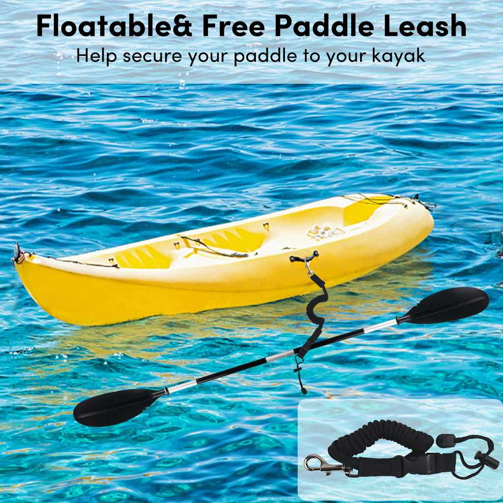 Adjustable 4 Piece Kayak Paddles with Paddle Leash F83108