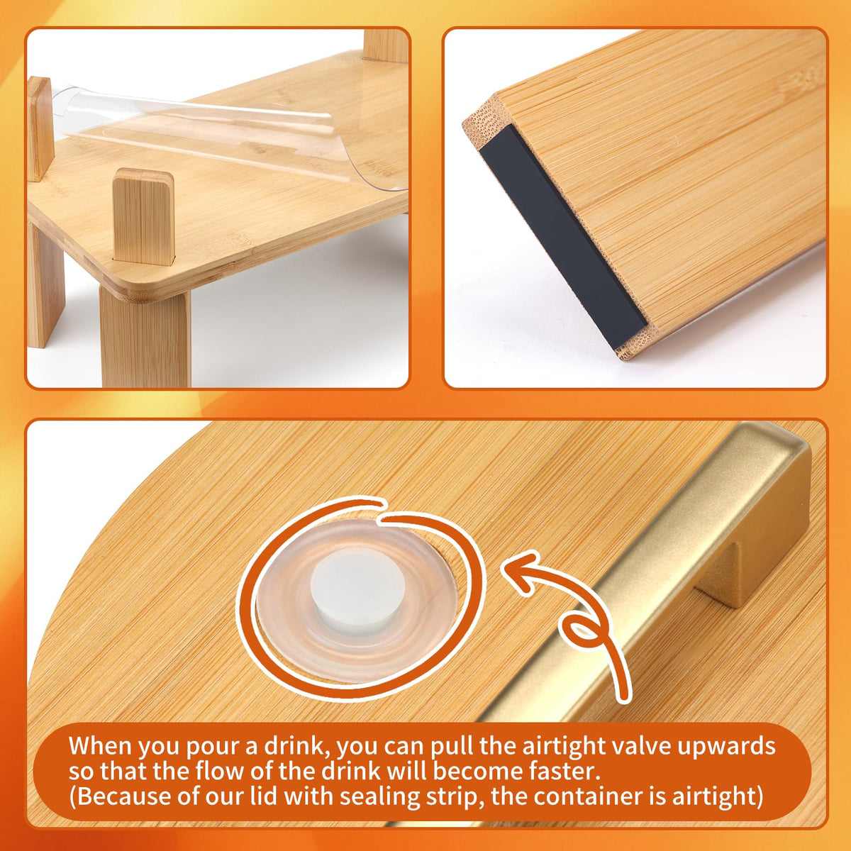 1.5 Gallon Drink Dispensers with Wood Stand V1262