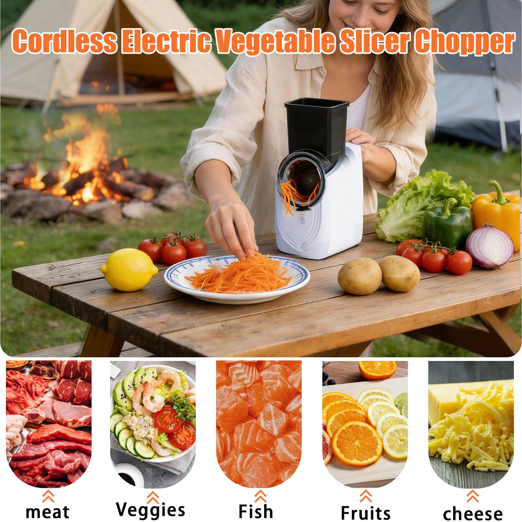 Cordless Electric Vegetable Slicer Chopper & Cheese Grater T465
