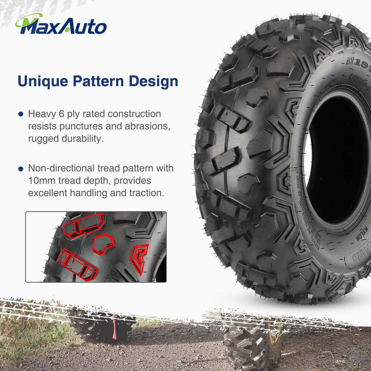 19x7-8 ATV Tires Set of 2 Z800797