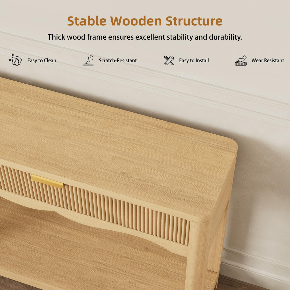 71" Oak Console Table with Storage I13097
