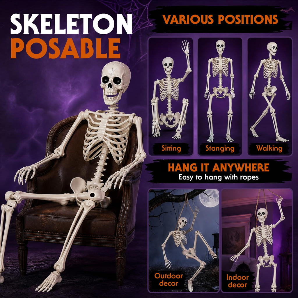 5.4 Ft Halloween Full Body Skeleton T3236