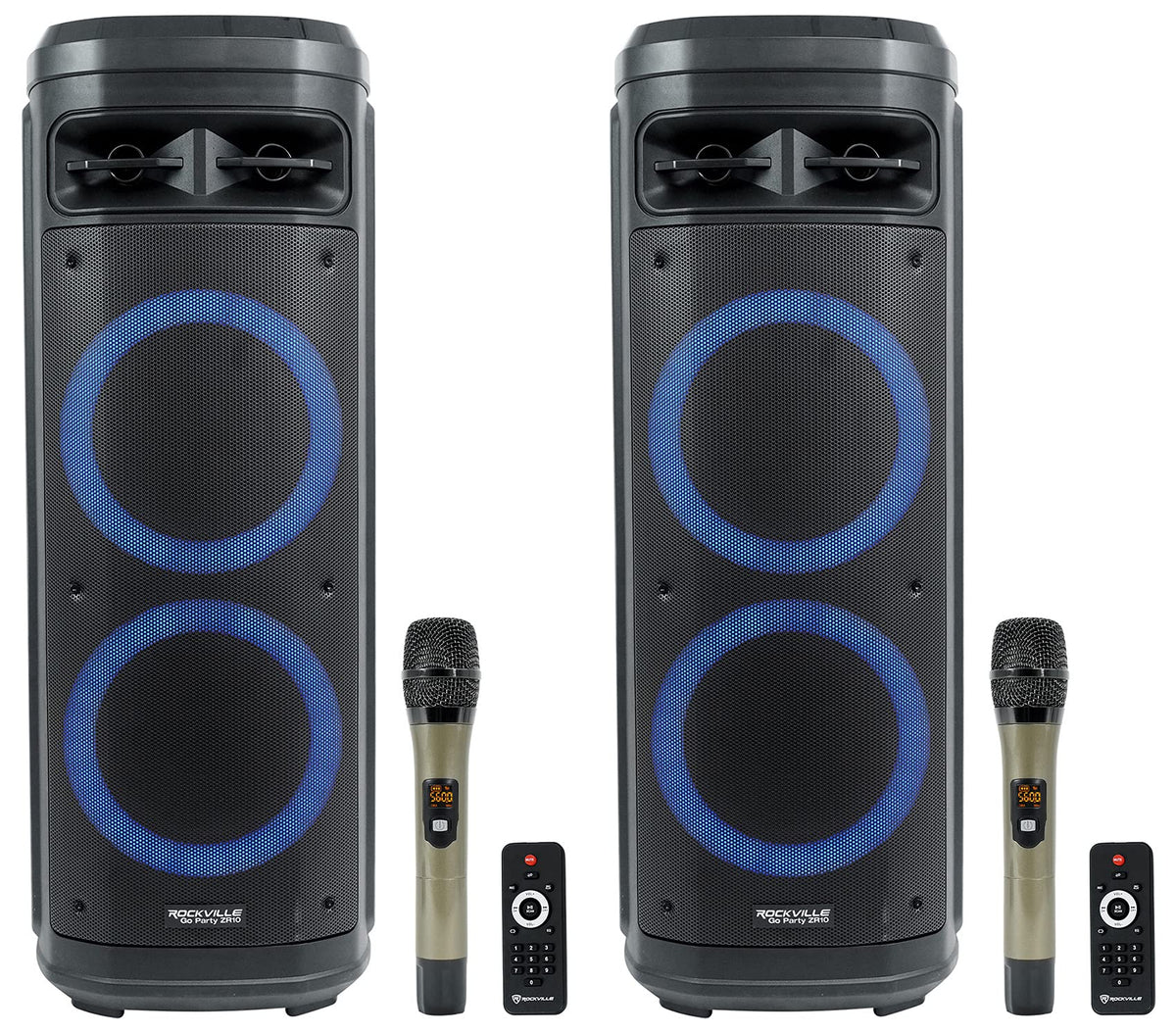 Dual 10" Wireless LED Bluetooth Speaker 2-Pack K2753