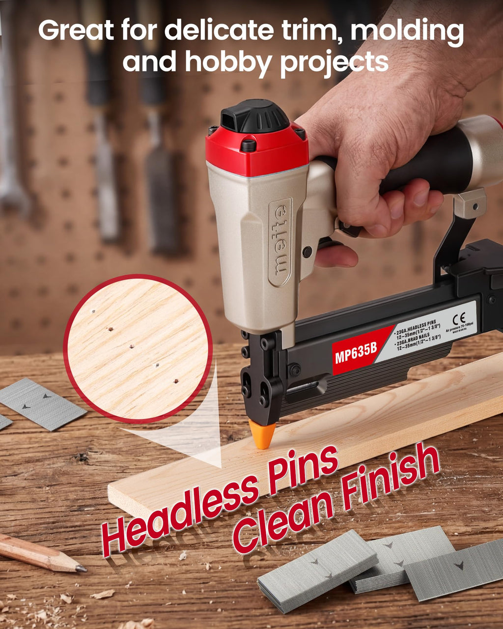 23 Gauge Pneumatic Headless Pin Nailer A1875