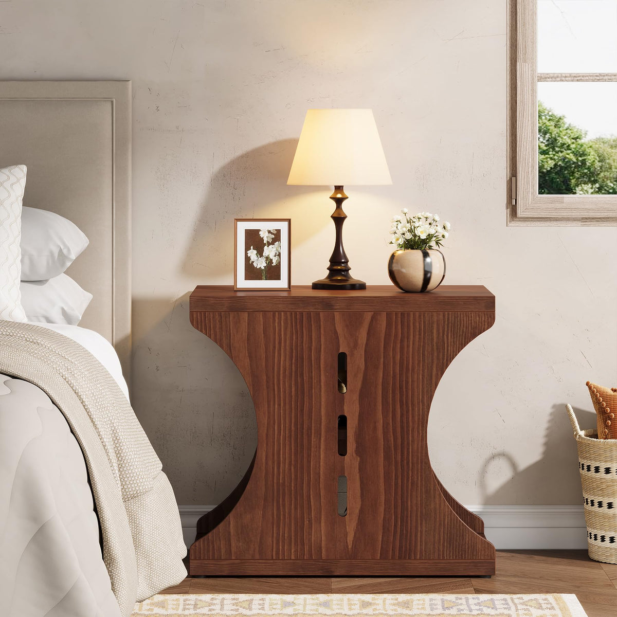 Brown Solid Wood Side End Table P8146