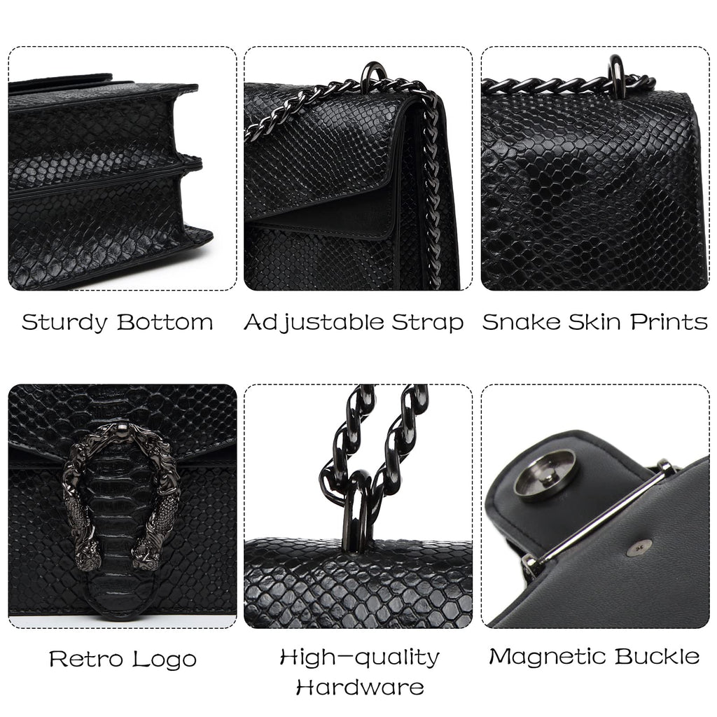 Snake Printed Leather Crossbody Bag B29990