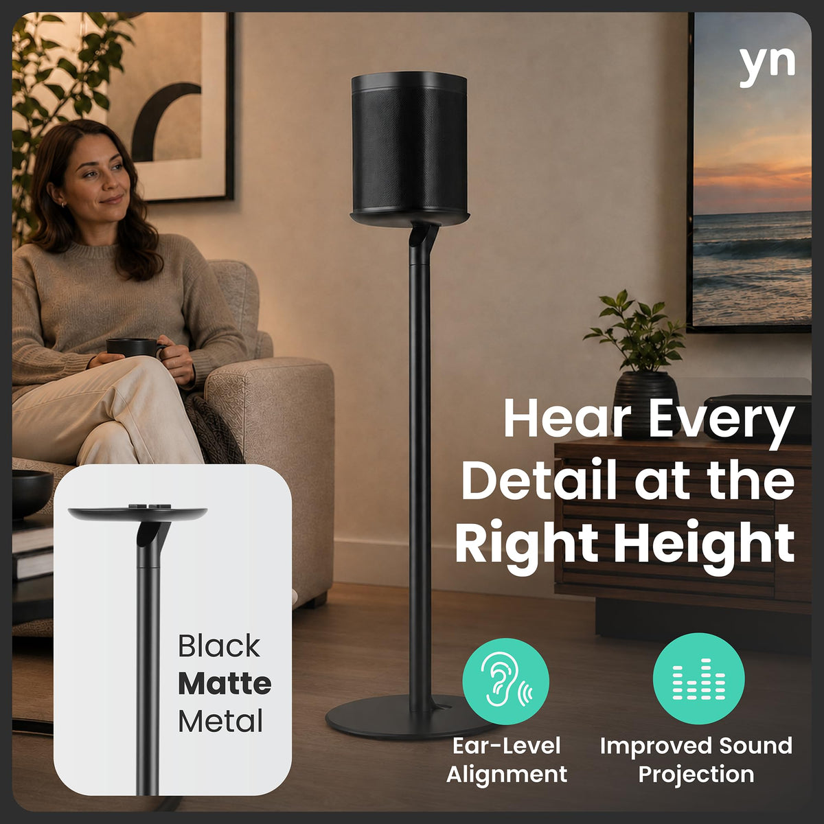Black 2 Pack Speaker Stands R303