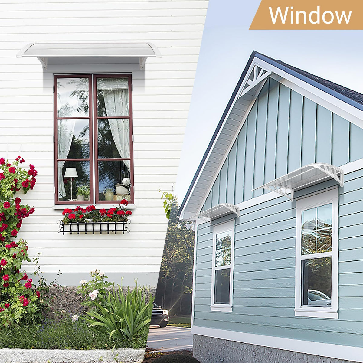 39"x32" PVC Window Awning Canopy W2128