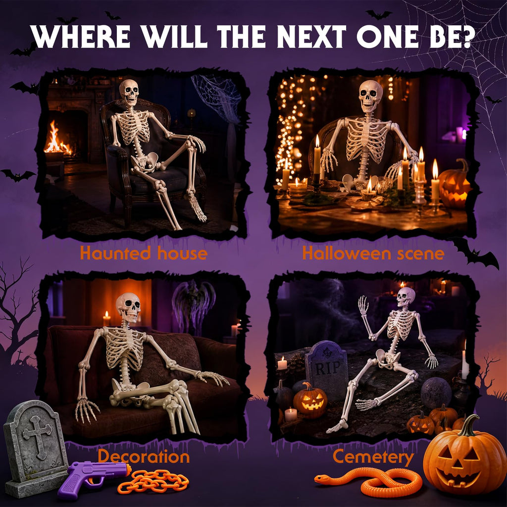 5.4 Ft Halloween Full Body Skeleton T3236