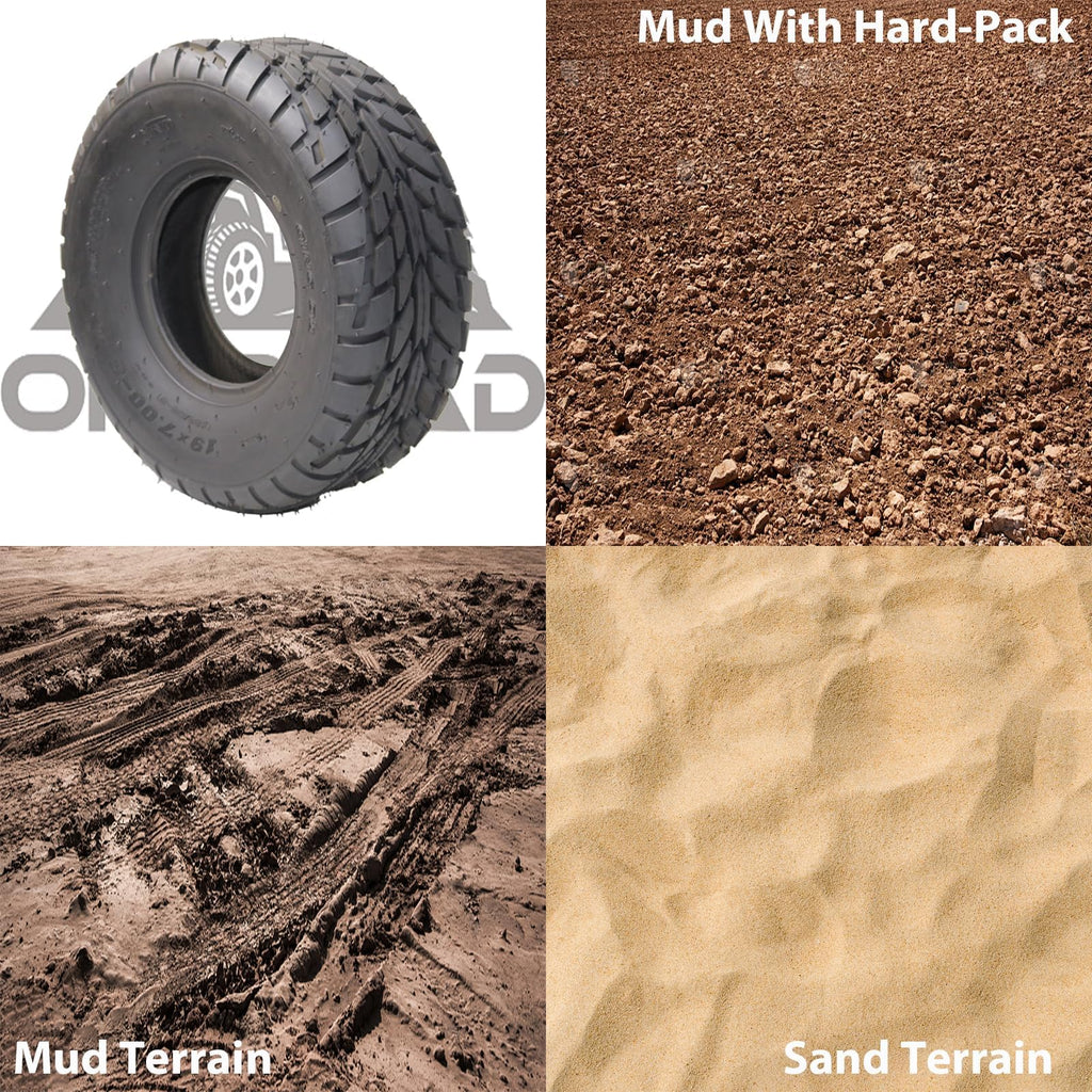 19x7-8 Set of 2 All Terrain Tubeless ATV Tires B9402