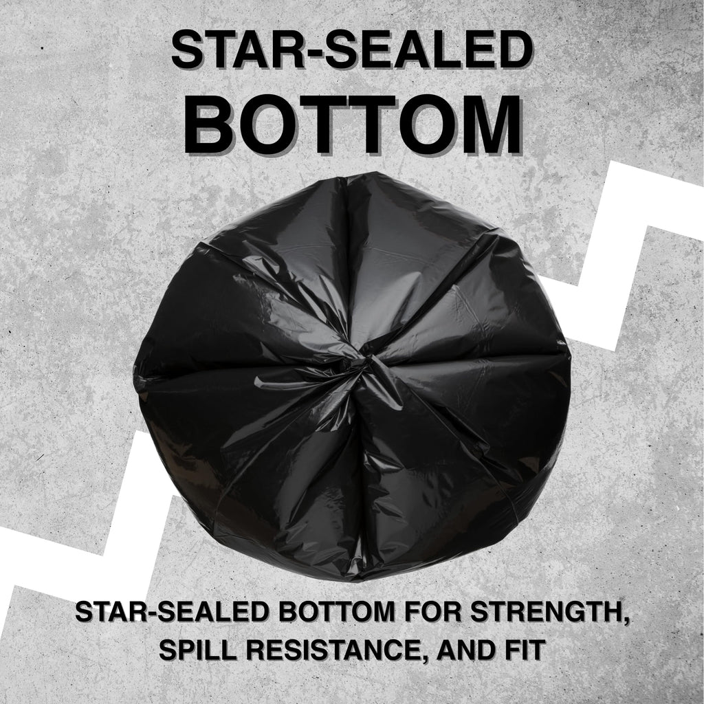 45 Gallon Black 1.5 Mil Trash Bags 100 Count A937