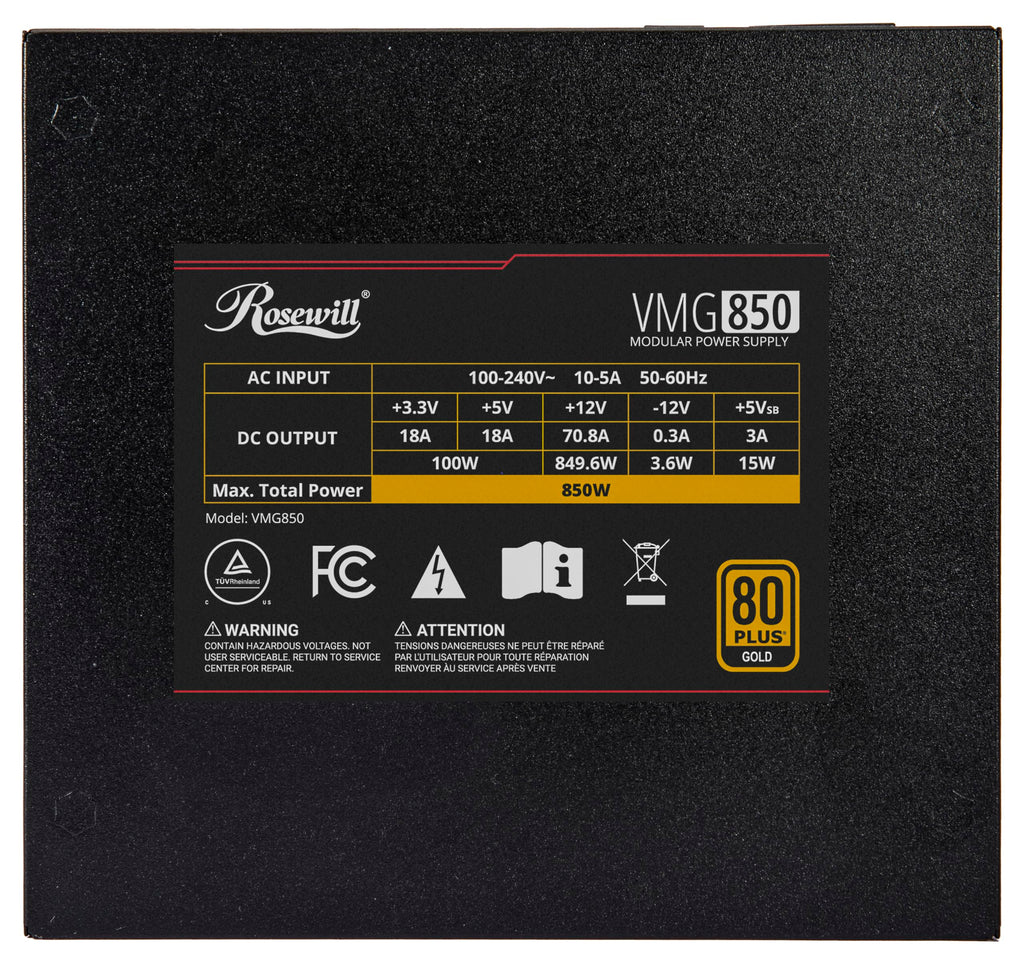 850W 80+ Gold Full Modular ATX 3.0 Power Supply W9238