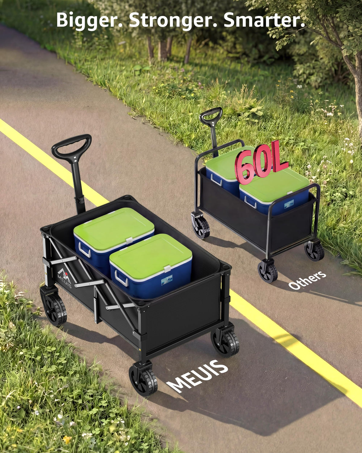 Collapsible Grocery Wagon Cart with Wheels Y869