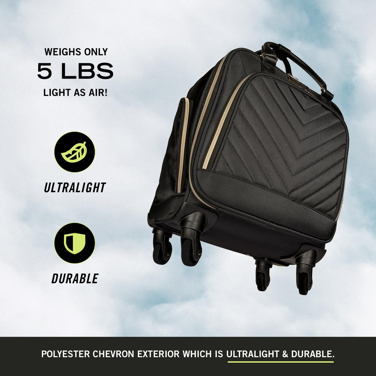 Black Quilted Underseater Luggage H565