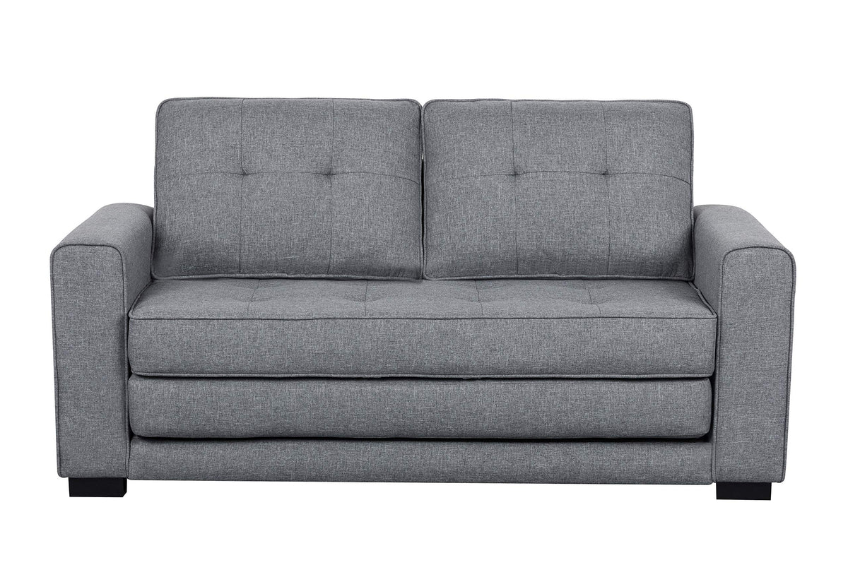 Light Gray Tufted Pull-Out Sleeper Loveseat S5178