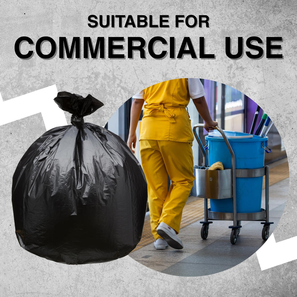 45 Gallon Black 1.5 Mil Trash Bags 100 Count A937